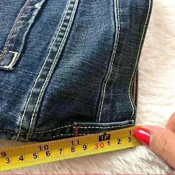 Kikit Jeans Med Wash Boyfriend Style Straight Leg Creased Jeans Size 12 - Picture 10 of 11